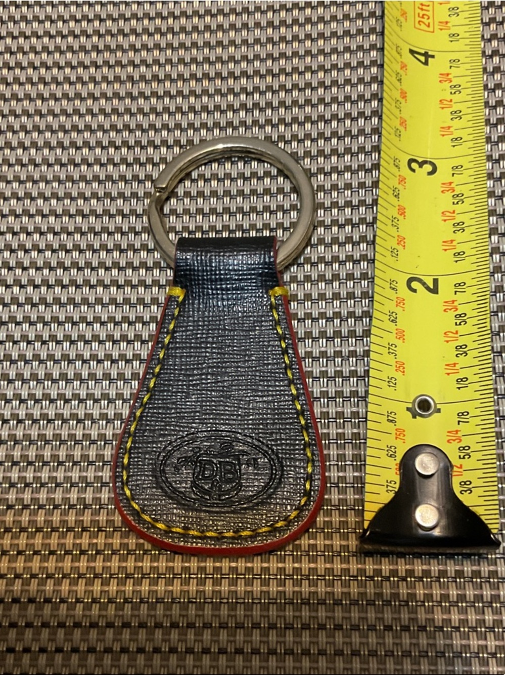 Dooney & Bourke Leather Key Fob with Yellow Stitching - Picture 4 of 5